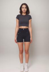 Freddy S. p. A WR. UP® SNUG Fekete magas derekú farmer rövidnadrág Méret: XXS