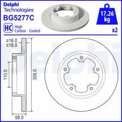 DELPHI Disc frana DELPHI BG5277C (BG5277C)