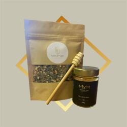 Natural M. , MMM Napfény melege hangulatjavító teakeverék és méz Fajta: A napfény melege hangulatjavító tea + bio akácméz