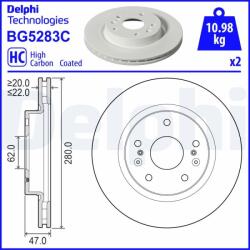 DELPHI Disc frana DELPHI BG5283C (BG5283C)
