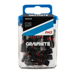 GRAPHITE Torsion impact driver bit PH3x25 mm, 20 bucati (56H532) Set capete bit, chei tubulare