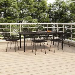 vidaXL Set mobilier de grădină, 7 piese, negru, poliratan (3157871) - comfy