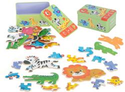 KIK Szafari állatok puzzle fém dobozban 25 db-os (KX6015)