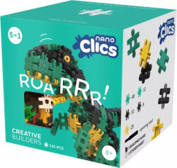 Clics Toys Nano Clics - 5az1-ben 125 db-os kreatív építőjáték, Dinoszaurusz (NC001)