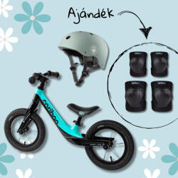 Cariboo csomag - Magnesium Air futóbicikli - Black/Turquoise bukósisakkal és ajándék védőfelszereléssel (GK13)