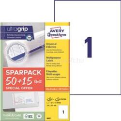 AVERY 6603 210x297 mm univerzális 50+15 lap 65 db-os etikett (AVERY_6603) (AVERY_6603)