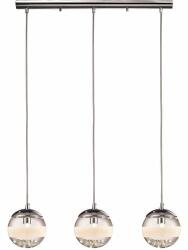 Reality Dream Pendant lamp chrome Size: 60*70*11cm 3xG9 33W bulb incl. Glass clear with matt stripe. Crystal deco - REAL-322803-06 (REAL-322803-06)