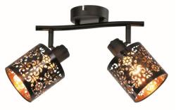 Reality Kiga 2lt spot, satin nickel+silver PS shade/black+black&gold PS shade(laser pattern)Dia. 10*10cmlamp L: 430mm2-E14 40W bulb not incl. - REAL-830802-02 (REAL-830802-02)