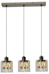 Reality Elmo Pendant lamp 3-ltmetal chrome finish Crownie shade w D12*H11cm clear glass 3 x E14, max. 40W bulb not inclsize: 45*12*120 cm - REAL-338833-06 (REAL-338833-06)