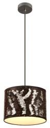 Reality Crazy Pendant-1 Lite 1*E27 max. 60W bulb not incl. Oversize: W25*H100cm Crazy shade: D25*18cm Metal parts in black Color of shade: Gold/ Silver - REAL-333601-06 (REAL-333601-06)