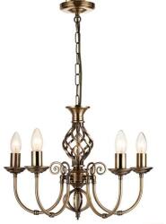 Reality Aimee Pendant lamp, antique brass5*E14 Max 40W , bulb excl. Dia: 48cm H: 65cm - REAL-123905-04 (REAL-123905-04)