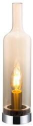 Reality Bottle Table lamp nickel-matt, shade amber, for 1xE27, max. 40W bulb not incl. shade D: 8.5cm, H: 33.2cm - REAL-532801-22 (REAL-532801-22)