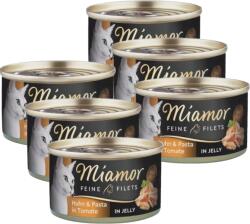 Miamor Feine Filets in jeleu - hrană umedă pentru pisici pui cu tăiței cutie 6x100g