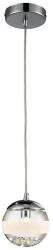 Reality Dream Pendant lamp chrome Size: 11*11*120cm 1xG9 33W bulb incl. Glass clear with matt stripe. Crystal deco - REAL-322801-06 (REAL-322801-06)
