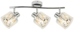 Reality Elmo 3lt spot, chromemetal+crystal + glass shade transparent Dia. 10cm H: 8cm230V 50Hz E14*3(w/o bulb)L45cm canopy: D8cm - REAL-838803-06 (REAL-838803-06)