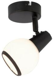 Reality Loris Spot lamp, sand black/white glass Dia: 8cmcanopy Dia: 8cm H: 14cm1*E14, Max. 40W, bulb excl. - REAL-817401-30 (REAL-817401-30)