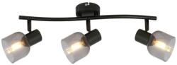 Reality Judy spot 3-ltmetal blackglass shade smokeyfor 3 x E14, max. 40WL: 40 cmglass L: 8, D: 7 cm - REAL-835503-02 (REAL-835503-02)