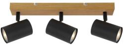 Reality Quentin Indoor Spot Light-IP201. Voltage: 230V ~ 50Hz2. Bulb: excl. 3x GU10 max. 35W3. Size: 44*9*H16cm4. Color: Black (incl. joint)+wooden finish5. Material: Metal - REAL-838503-11 (REAL-838503-11)