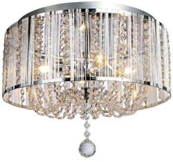 Reality Evarton Ceiling lamp, chrome 4*E14 Max. 40W bulb excl. Dia: 40cm H: 20cm Hangings crystal glass - REAL-628004-06 (REAL-628004-06)