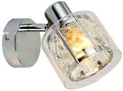Reality Elmo 1lt spot, chromemetal+crystal + glass shade transparent Dia. 10cm H: 8cm230V 50Hz E14*1(w/o bulb)canopy: D8cm - REAL-838801-06 (REAL-838801-06)