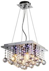 Reality Escada Pendant lamp, chrome with RC. 4xE14 + 16 LED RGB. Dia: 32x32cm. Total H: 120cm. Hangings crystal glass - REAL-309304-06 (REAL-309304-06)