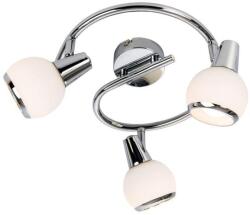 Reality Loris Spot lamp G shape, chromewhite glass Dia: 8cmcanopy Dia: 8cmTotal Dia. 25cm H: 14cm3*E14, Max. 40W, bulb excl. - REAL-817433-06 (REAL-817433-06)