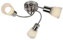 Reality Gordon Ceiling lamp, Nickel matt with white alabaster glass3*E14, bulb excl. Dia. 44cm H: 16cm - REAL-619003-07 (REAL-619003-07)