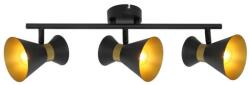Reality Breda 3lt spot3*E14 bulb not inclmetal shade matt black+golden insidesize: 12*12*50cmcanopy: D8*H2.5cm, shade D10*H12cm - REAL-835703-02 (REAL-835703-02)