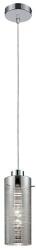 Reality Jaron Pendant lamp chrome Size: 11*11*120cm 1xE27 40W bulb excl. Glass chrome galvanized - REAL-324201-06 (REAL-324201-06)