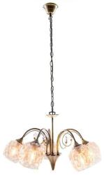 Reality Gabi Pendant lamp, antique brass5*E14 Max. 40W bulb excl. amber glass Dia: 12.5cm H: 12.5cmshade Dia: 57cm H: 31.5cm Total H: 90cmcrystal hanging - REAL-131205-04 (REAL-131205-04)