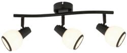 Reality Loris Spot lamp, sand black/white glass Dia: 8cmcanopy Dia: 8cm tube L: 45cm3*E14, Max. 40W, bulb excl. - REAL-817403-30 (REAL-817403-30)