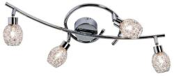 Reality Mesh 4lt Spot lamp, chrome shade mesh Dia: 8cm canopy Dia: 8cm H: 15cm L: 60cm 4*G9 33W, bulb incl. - REAL-609804-06 (REAL-609804-06)