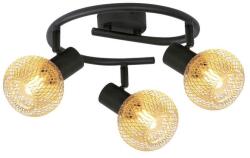 Reality Loretto 3lt G shape spot black, Shade galvanized gold mattsize: ∅460*165mmmetal shade: ∅100*80mm3*E14 bulb not incl. - REAL-830733-30 (REAL-830733-30)