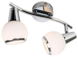 Reality Loris Spot lamp, chromewhite glass Dia: 8cmcanopy Dia: 8cm tube L: 25.5cm2*E14, Max. 40W, bulb excl. - REAL-817402-06 (REAL-817402-06)