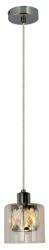 Reality Elmo Pendant lamp 1-ltmetal chrome finish Crownie shade w D12*H11cm clear glass 1 x E14, max. 40W bulb not inclsize: D: 12*H120 cm - REAL-338801-06 (REAL-338801-06)