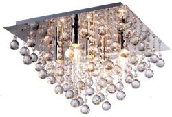 Reality Lancaster crystal Ceiling lamp, chrome Crystal hanging beads 5*E14 Max 40W, bulb excl. Dia: 42x42cm H: 27cm - REAL-627805-06 (REAL-627805-06)