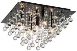 Reality Lancaster crystal Ceiling lamp, shiny black finishCrystal hanging beads5*E14 Max. 40W, bulb excl. Dia: 42cm H: 26.8cm - REAL-627805-29 (REAL-627805-29)