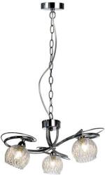 Reality Ariana Pendant lamp, chrome 3*G9 Max. 33W bulb incl. clear glass with metal mesh inside. Dia: 12cm H: 10cm Dia: 45cm. Total H: 120cm - REAL-327903-06 (REAL-327903-06)