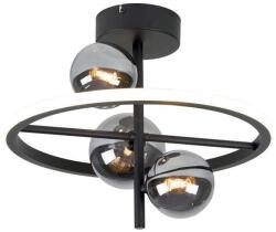 Reality Ticana All parts sand black. 3xG9 bulb not incl. Glasses smokey similar to Omaha D120*1+D100*1+D100*1. Ring with LED outside Dia: 40 H: 40cm 15W 4000K. Ring movable, On/off separate for LED and (REAL-