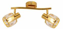 Reality Crownie gold 2lt spot lamp, shiny gold2*E14, bulb excl. crystal shade Dia: 9.6cm H: 7cmtube L: 34.7cm canopy Dia: 9cm - REAL-830902-03 (REAL-830902-03)