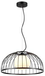 Reality Solario Pendant lampMaterial: Iron+glass opal white Dia. 15cmBlack Finishing1* E27 bulb not incl. D40x25xH120cm - REAL-334101-02 (REAL-334101-02)