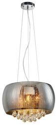 Reality Aggio Pendant lamp, chromeCrystal hangings6*G9 33W bulb incl. glass shade Dia. 38cm H20cm total H: 120cm - REAL-330004-06 (REAL-330004-06)