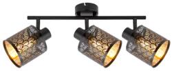 Reality Tuluza spot 3-ltmetal matt black+PS shade outside in black and inside in glod3 x E14, max. 40W bulb not incl. L: 40 cm shade D: 10, H: 10 cm - REAL-840503-02 (REAL-840503-02)