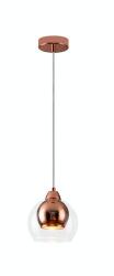 Reality Clara 1lt Pendant lamp Rose gold Glass Shade color: clear + Rose gold Material: METAL + double Glass 1x E27 · max. 40W bulb not incl. Product dimensions: D: 15cm, H: 100cm Glass shade dimensi (REAL-33
