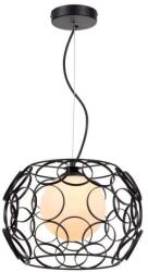 Reality Coolio 1LT Pendant lamp 32*32cm H90cm Metal: black matt Shade 1: metal black, Shade 2: glass white opal matt1xE27 60W bulb excl. - REAL-328701-02 (REAL-328701-02)