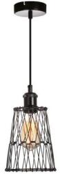 Reality Cameleon 1Light Pendant Lampmetal shiny black1xE27 socket, ~230v, Max 40W. Safty Class II, bulb not uncluded. Top Round Ceiling: Dia. 10cm (Overall H. 120cm)x1 deformable wire shade (shade (REAL-33740