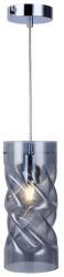 Reality Pia 1lt pendant, chrome1*E27 bulb not inc. glass smoky/amber twist D12*H28cm round canopy D10*H2.5cmlamp sizeD12*H120cm - REAL-333301-02 (REAL-333301-02)
