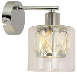 Reality Elmo Wall lamp 1-ltmetal chrome finish Crownie shade w D12*H11cm clear glass 1 x E14, max. 40W bulb not incl size: 18*12*18 cm - REAL-238801-06 (REAL-238801-06)