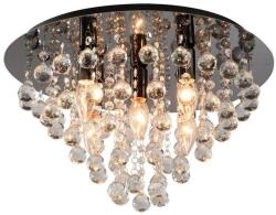 Reality London crystal Ceiling lamp Round "LONDON"shiny black metal + clear Crystal+matt black backplate5x E14 · max. 40W bulb excl. Product dimensions: Width: 46cm Height: 26.5cmHS - REAL-627705-29 (REAL-627
