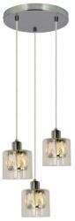 Reality Elmo Pendant lamp 3-ltmetal chrome finish Crownie shade w D12*H11cm clear glass 3 x E14, max. 40W bulb not inclsize: D25*H120 cm - REAL-338803-06 (REAL-338803-06)